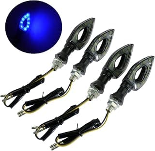 YHMTIVTU Motorcycle 12V 4X Turn Signals Lights Indicator Blinker Universal Light Lamp Universal Fit for Yamaha Suzuki Kawasaki Blue