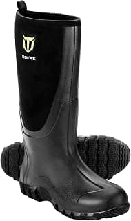 Rubber Boots for Men Multi-Season, Waterproof Rain Boots with Steel Shank, 6mm Neoprene Durable Rubber Neoprene Outdoor Hunting Boots (Black, Brown & Realtree Edge Camo)