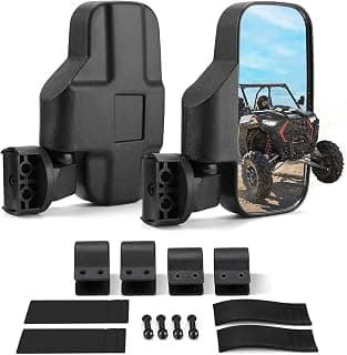 kemimoto UTV Side Mirrors Compatible with Polaris RZR 900 1000 Can Am Kawasaki Mule Rhino for 1.6" - 2" Roll Cage Shatter Proof Tempered Glass