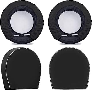 Tire Covers 4 Pack,Set of 4 Wheel Tire Covers for RV Auto Truck Car Camper Trailer,Waterproof Sun-Proof Weatherproof Tire Protectors(Fits 24" to 26",Black)