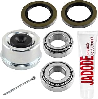 JADODE Trailer Hub Bearings Kits 14125A / 22580 with 21333TB 10-10 & 22333TB 10-36 Two Grease Seals, Dust Cover and Cotter Pin Trailer Axle Bearing Kits Fits 5200-7000 lbs Axles