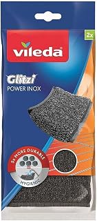 Vileda Glitzi Power INOX Steel Sponge Against Stubborn Dirt Longer Lasting Pack of 2
