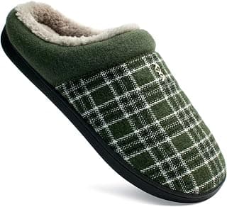 Men's Slippers Fuzzy Microsuede Moccasin Style Clog Slippers Fluffy House Shoes Indoor and Outdoor