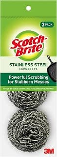 Scotch-Brite Stainless Steel Scouring Pad, 3-Pad
