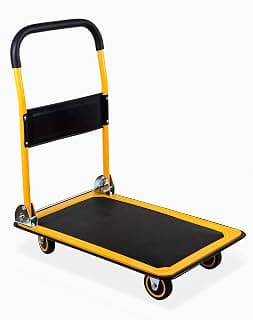 MaxWorks 80876 28.75" x 18.75" x 33" Foldable Platform Truck Push Dolly-330 lb. Weight Capacity-with Swivel Wheels