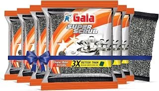 Gala Black Dish Washing Kitchen Super Scrub - Scouring Pads Extra Durable (Pack Of 6)