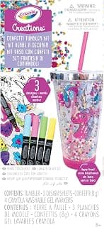 Crayola Creations Confetti Tumbler Kit, Gift for Girls and Tweens, Ages 6,7, 8 and Up, Holiday Toys, Stocking , Arts and Crafts, Gifting