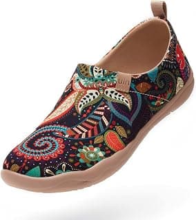 Women's Slip On Sneakers Casual Loafers Knitted Art Painted Comfort Soft Walking Shoes