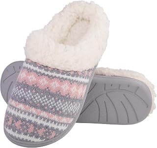 Women's Memory Foam House Slippers Knit Fleece Lined House Shoes