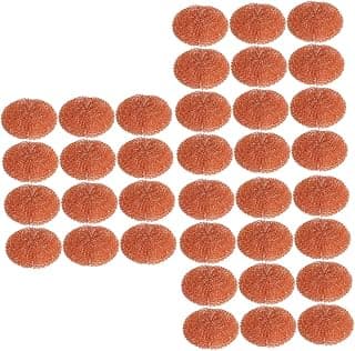 Housoutil 36 pcs for Tips Balls Cleaner Pads Wok -Type Brass Wash Steel - Scrubber Scrubbers Pan Metal