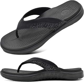 Mens Flip Flops Comfort Orthotic Plantar Fasciitis Beach Sport Athletic Soft Thong Sandals with Yoga Foam Arch Support Size 7-13
