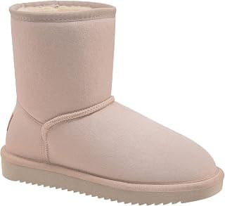 Women's Warm Winter Boots Ankle High Classic Vegan Suede Faux Sheepskin Shearling Snow Boots