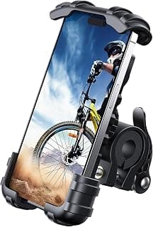 Bike Phone Mount, Motorcycle Phone Holder - Lamicall Motorcycle Bicycle Cell Phone Mount Clamp for Handlebar, Cycling Motorcycle Accessory Mounts for iPhone 12 Mini 11 Pro Max X 9 8 S, Samsung Galaxy S20, S10, S9, A71, A51 and More 4.7" - 6.8" Smartphone