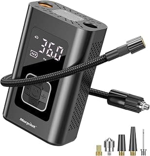 Tire Inflator Portable Air Compressor, Morpilot Electric Air Pump for Car Tire Inflator with Digital Pressure Gauge 150PSI, 6000mAh Battery, LED Light, Auto Off, Air Compressor for Car Bike Motor Ball