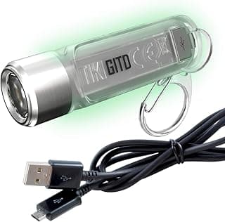 NITECORE TIKI GITD 300 Lumen Everyday Carry USB Rechargeable Keychain Flashlight with UV & High CRI Light and USB Charging Cable