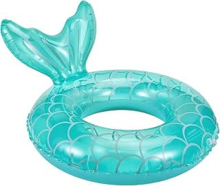 MoKo Inflatable Mermaid Pool Floaties for Adults Kids, Cute Swimming Ring Tube Fish Tail Float Decorations Swim Tubes Outdoor Pool Beach Water Floats Party