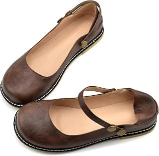 Women Buckle Ankle Strap Mary Jane Flat Shoes