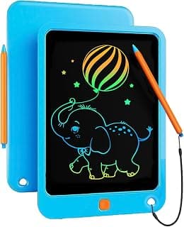 bravokids LCD Writing Tablet for Kids Toys, 10 Inch Colorful Doodle Board Drawing Pad for Kids Drawing Tablet Writing Board, Toddler Toys for 3 4 5 6 7 8 Years Old Girls Boys (Blue+Orange)