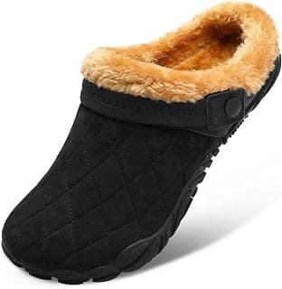 Womens Mens Clog House Garden Slippers Plush Lined Winter Warm Anti-Slip Shoes for Indoor Outdoor