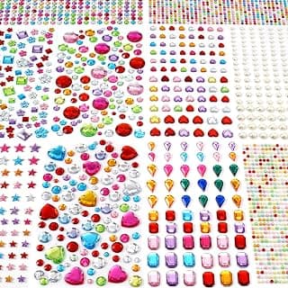 2774pcs Gems for Crafts Rhinestone Stickers - Self Adhesive Rhinestones Gem Jewel Stickers, Stick on Jewels for Crafts, Large Acrylic Bling Jewels Heart Stickers, Craft Supplies for Kids