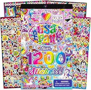 Lisa Frank 1200 Stickers Tablet Book 10 Pages of Collectible Stickers Crafts Scrapbooking