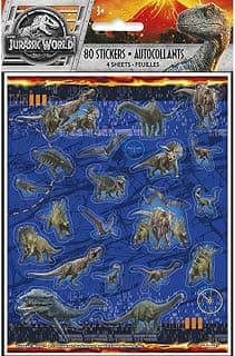 Unique 59139 Jurassic World Sticker Sheets, 4ct