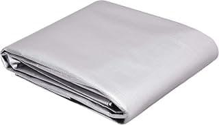 AmazonCommercial Multi Purpose Waterproof Poly Tarp Cover, 12 X 16 FT, 16MIL Thick, Silver/Black, 1-Pack
