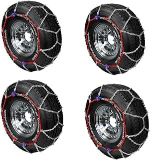 Auto-Trac 232105 Series 2300 Pickup Truck/SUV Traction Snow Tire Chains with Diamond Cross Pattern for Grip and Smoothness, 4 Pack