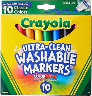Crayola Ultraclean Broadline Classic Washable Markers (10 Count), (Pack of 2)
