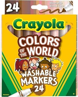 Crayola Colors of The World Markers, Skin Tone Markers, Classroom Supplies, Gift for Kids, 24 Count (Styles Vary)