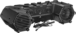 BOSS Audio Systems ATVB95LED Bluetooth, Amplified, ATV/UTV Sound System, Weather-Proof Marine Grade, Bluetooth Remote, 12 Volt Application Friendly, Black