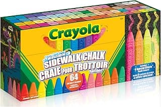 Crayola Sidewalk Chalk Sticks Washable Toy Kit, 64 Count (Pack of 1), 51-3633