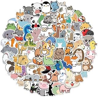 Animal Stickers 100Pcs Stickers Pack Waterproof Vinyl Decals for Water Bottle Hydro Flask Laptop Luggage for Adults Teens Girls