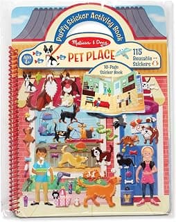 Melissa & Doug Pet Shop Puffy Sticker Set With 115 Reusable Stickers | Kids Arts And Crafts Activity, Restickable Stickers For Kids Ages 4+