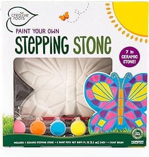 Creative Roots Paint Your Own Mosaic Butterfly Stepping Stone by Horizon Group USA, White