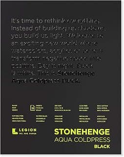 Stonehenge Aqua Black Pad, 140lb, Coldpress, 8 x 10 Inches, 15 Sheets