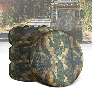 Tire Covers with Handle 4 Pack, Fit 29-32 Inch Diameter, Winter Spare Tire Cover Against Dust and Scratches, Waterproof Wheel Covers for RV, Truck, SUV, Trailer, Camper, Sun Rain Snow Resistant