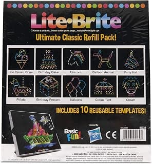 Lite Brite Ultimate Classic Refill Pack - Celebration Theme - 10 Reusable Templates - Amazon Exclusive