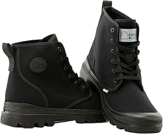 Men's Ranger Boots - High Top Hiking Shoes for Men - Water-Resistant Canvas Combat Boots with Orthotic Insoles - Tactical Shoes for Casual, Work, or Outdoor Wear