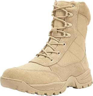 Men's 8 Inches Military Tactical Work Boots Side Zipper Lightweight Army Combat Boots Durable Outdoor Work Boots Desert Boots