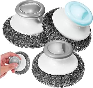 LALAFINA 3pcs Dish Washing Brush with Handle Dish Scrubber Dish Washer Brush pan Artifact Steel Wool