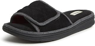 mens Indoor/Outdoor Adjustable Machine Washable Memory Foam Terry Slide Slipper