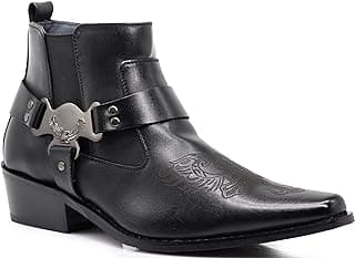 WT10 Men's Western Cowboy Motorcycle Ankle Boots