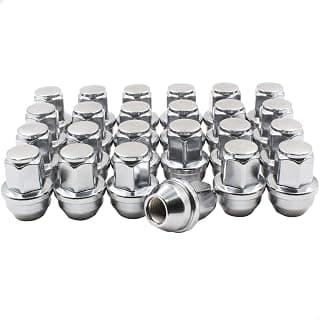 Wheel Accessories Parts 24 Pcs 14mm 1.50 14x1.50 Thread ACPZ-1012-B | 611-008 1.66" Long OEM Style Lug Nuts Black Chrome 7/8" Hex Fits 2015 + Ford F150 Expedition Lincoln Navigator | F150 Lightening