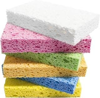 ARCLIBER Cellulose Sponges,Heavy Duty Scrub Kitchen Sponge,Clean Tough Messes Without Scratching Sponges Kitchen(6 Pack)