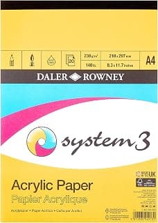 Daler Rowney : System 3 : Acrylic Pad : 230gsm : 20 Sheets : A4