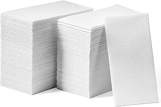 Lintext Disposable Linen-Feel Guest Towels - 12" x 17" Cloth-Like Hand Towels - Made in USA, Soft and Absorbent Paper Napkin for Bathroom, Kitchen, Or Event [Extra-Soft - Pack of 200]