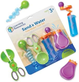 Learning Resources Sand & Water Fine Motor Set, Construction Toy, 4 Pieces, Ages 3+