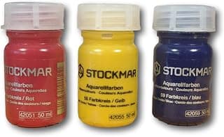 Bundle - Circle Color Watercolor Paint Set: 3 Primary Color Assortment 50 ML (RED, Yellow, Blue)