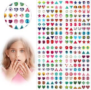 240 Piece Sticker Earrings 3D Gems Sticker Girls Sticker Earrings Self-Adhesive Glitter Craft Crystal Stickers (Style A)